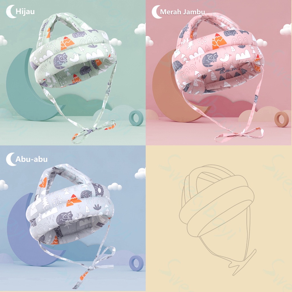 Sweetybayi Bantal pelindung kepala bayi topi Baby head protector Helm pelindung kepala bayi