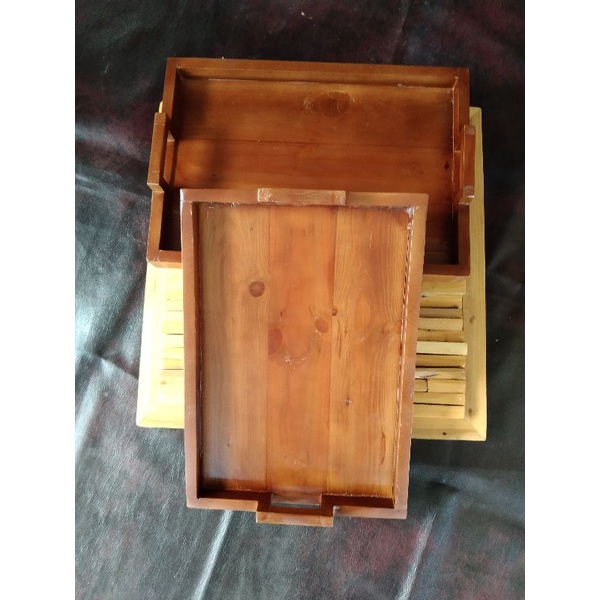 nampan baki tray kayu Pinus 40 x 30 x4 cm