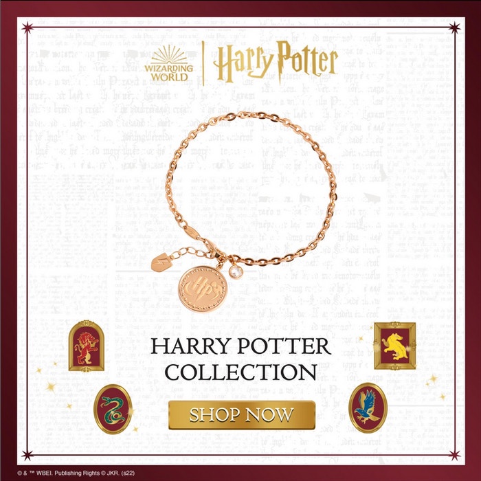 GELANG TANGAN RANTE EMAS FASHION HARRY POTTER KOIN HOGWARTS HOUSE