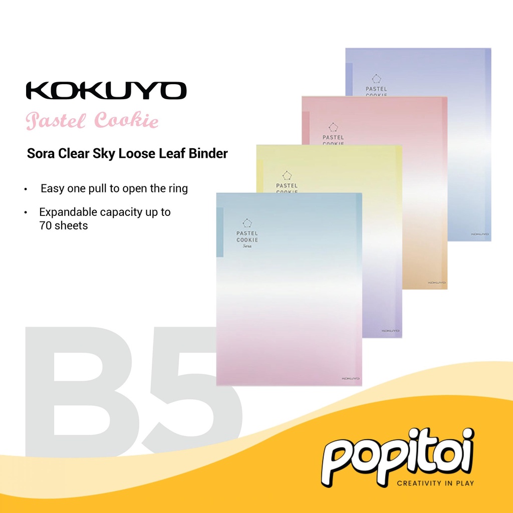 

Kokuyo Pastel Cookie Sora Clear Sky Series Loose Leaf Binder Buku Warna Lucu Ukuran B5