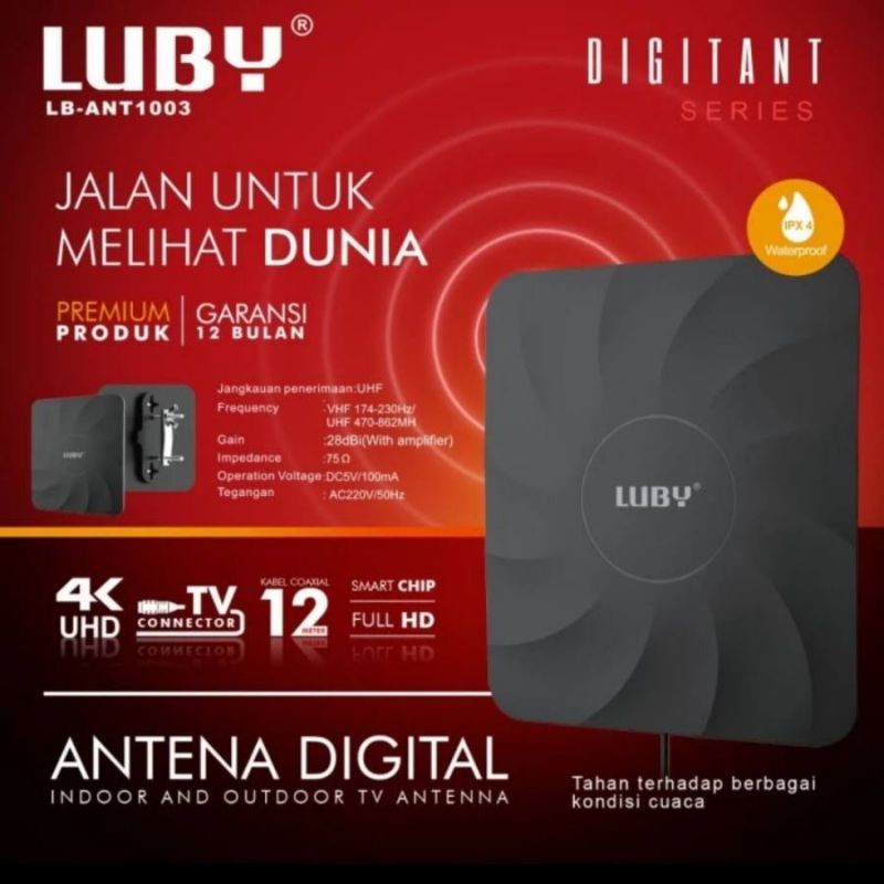 ANTENA TV DIGITAL INDOOR OUTDOOR KUALITAS TERBAIK LUBY ANT 1001-ANT 1002