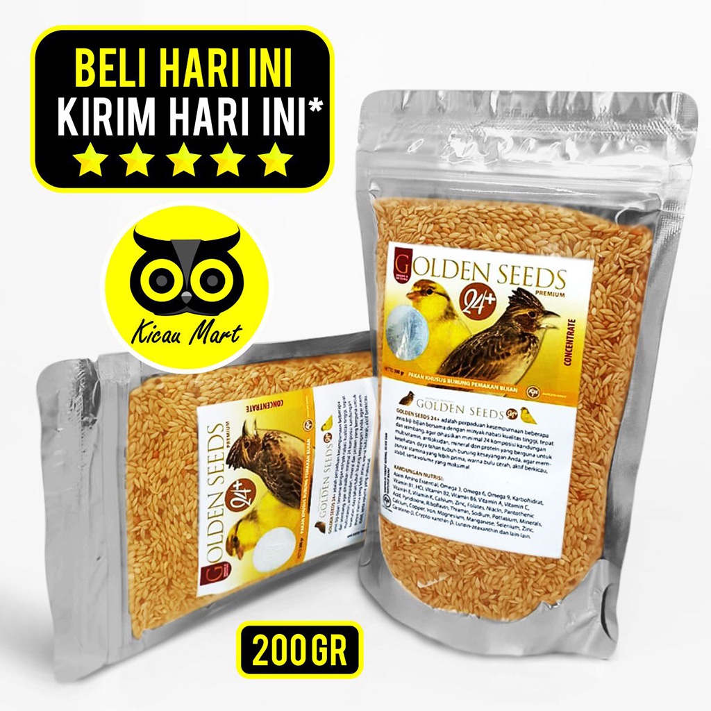 HW LARK GOLDEN SEED 24+ PREMIUM PAKAN MAKANAN BURUNG KENARI BRANJANGAN FINCH BIJI MILET 200 GR PGSPHW