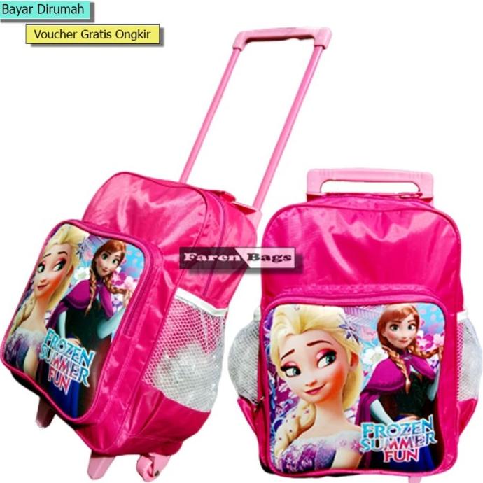 Tas Troli Anak Paud Gambar Frozen / Tas Roda Anak Perempuan Tas Anak