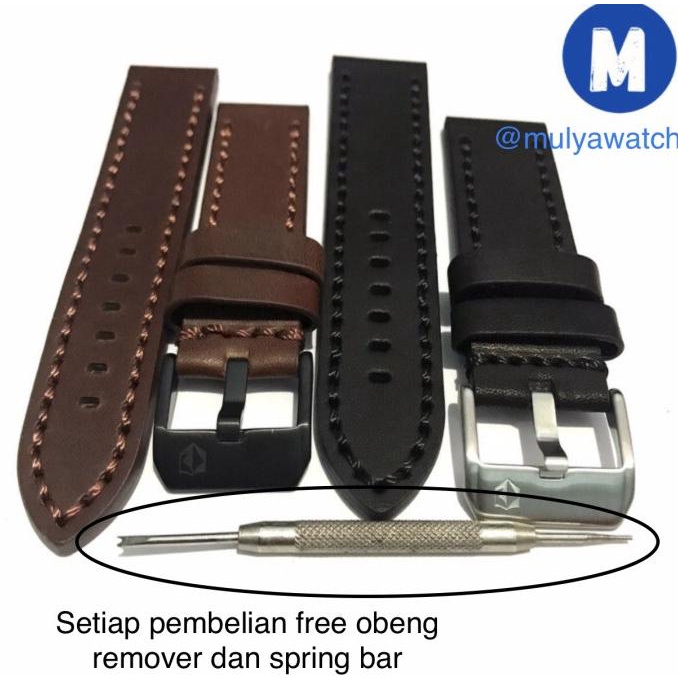 STRAP TALI JAM TANGAN KULIT EXPEDITION ORIGINAL 22 24 HITAM COKELAT