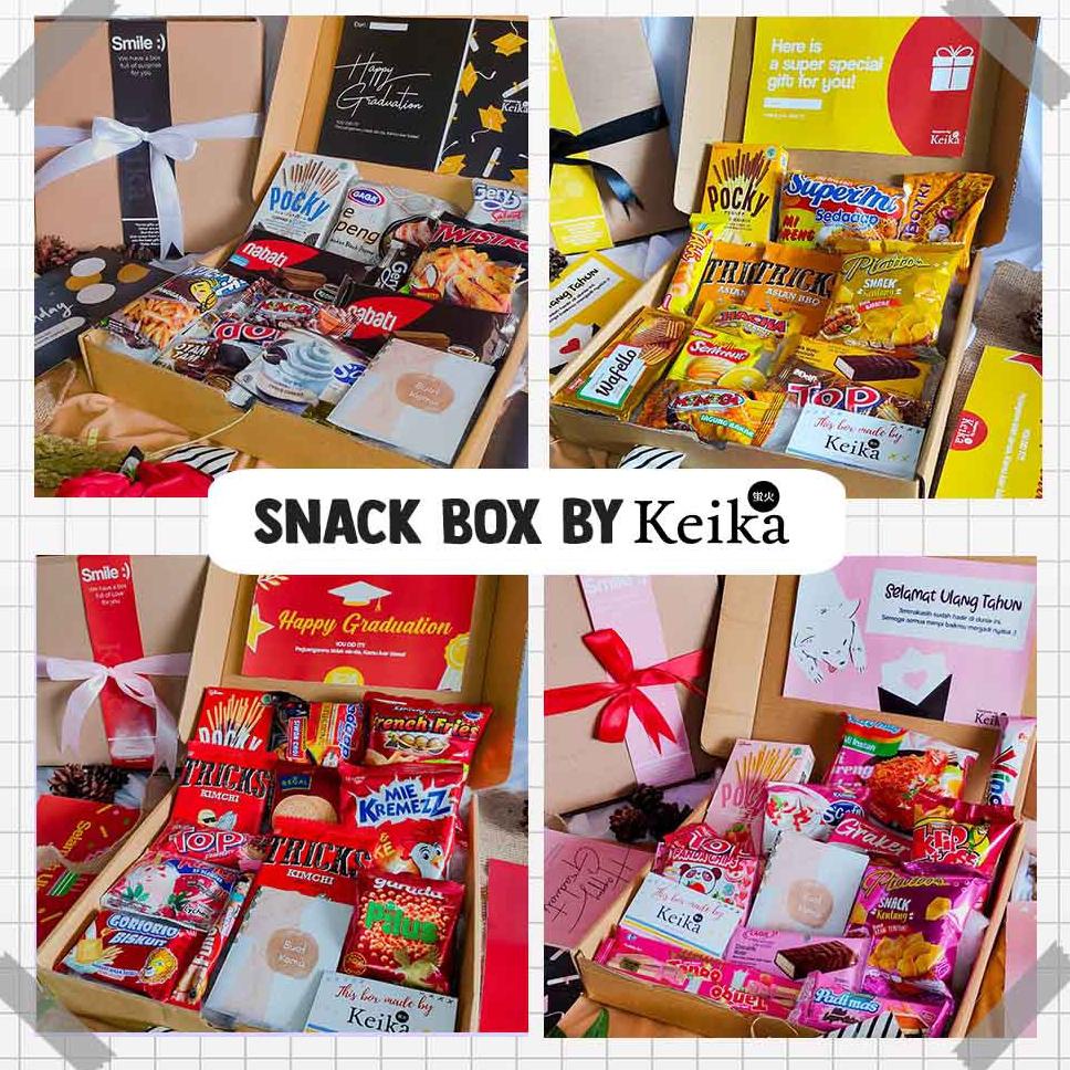 

READY STOCK Snack Box 2 | Hampers Gift Ultah Kado Cewek Cowok Warna Hitam Pink Merah Snackbox Parcel Ulang Tahun ༄ 873