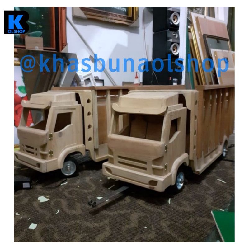 miniatur truk kayu jumbo/mainan anak truk  jumbo full kayu