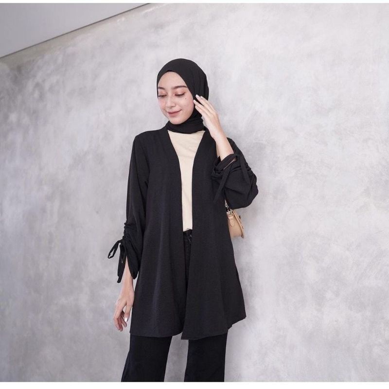 NISYA CARDIGAN PREMIUM  / CARDIGAN WANITA / WARNA HITAM SAGE MOCCA GREY / MONOCHROME FASHION