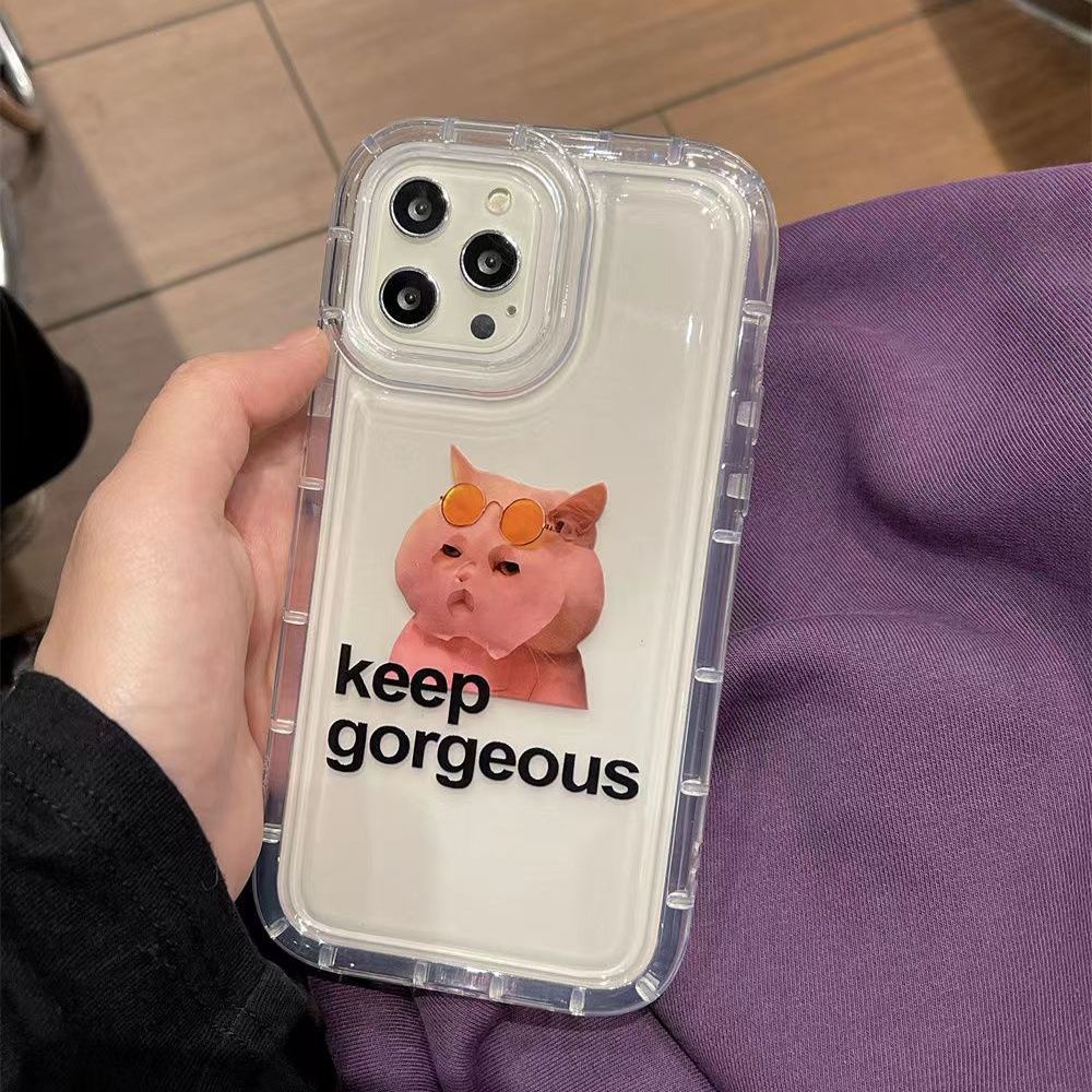 IPHONE Casing Ponsel Lembut Kucing Lucu Kompatibel Untuk Iphone14 13 12 11 Pro XS Max X XR Casing Transparan Shockproof 78 6 6S Plus Cover TPU