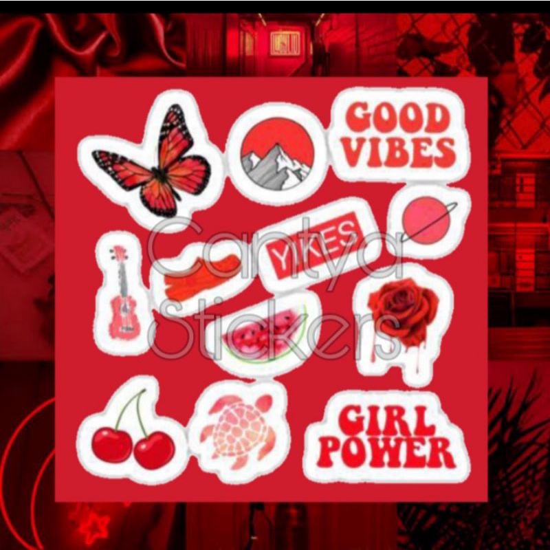 Sticker Merah Aesthetic  // Sticker Merah Journal  // Stiker Aesthetic Merah  // Stiker Merah Jurnal