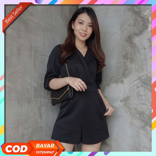 Jumpsuit Wanita Korean Style Pendek Jeans Terbaru 2022Outer Kondangan Outher Muslimah One Set Premiu