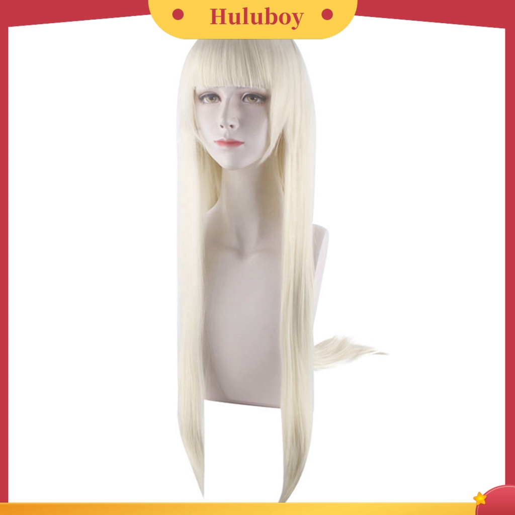 Wig Rambut Sintetis Model Panjang Lurus Dengan Poni Untuk Wanita
