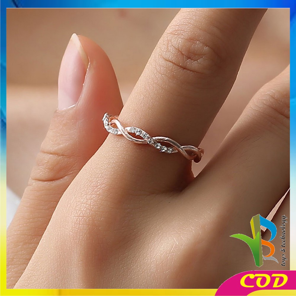 RB-K86 Cincin Wanita Diamond Fashion Korea Cincin Bentuk Hati Simple Ring Aksesoris Perhiasan Wanita