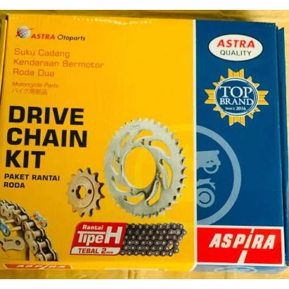 GEAR SET DEPAN BELAKANG PLUS RANTAI ASPIRA KWW MOTOR REVO ABSOLUTE BLADE ORI NEW