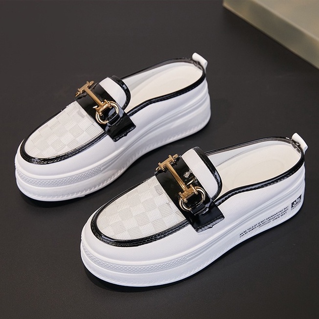 Sepatu Sandal Wanita Putih Import Cantik Sepatu Sendal Perempuan Murah Mules Shoes Casual SD-081