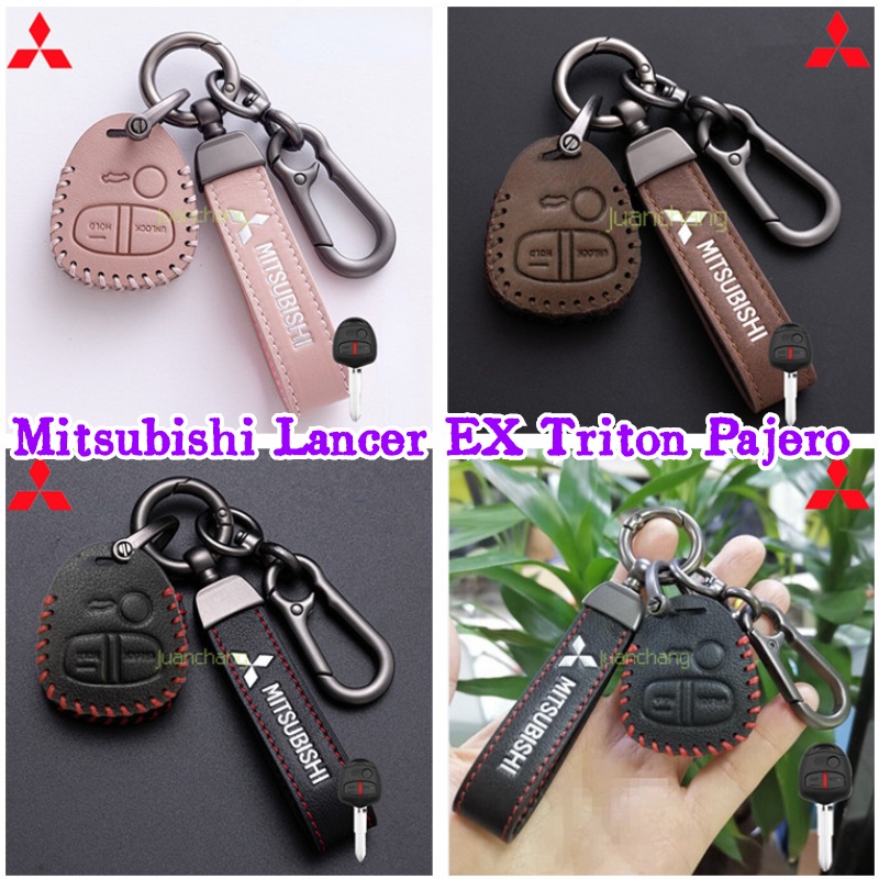 Sarung Kunci Mobil Mitsubishi Key Cover Key Holder Kulit Remote Fob Case Untuk Mitsubishi Lancer EX Evolution Outlander Pajero Sport/Trinton ASX Galant Pajero Grandis Mirage Remote Aksesoris Kunci Mobil