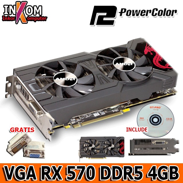 VGA RX 570 4GB DDR5 POWER COLOR