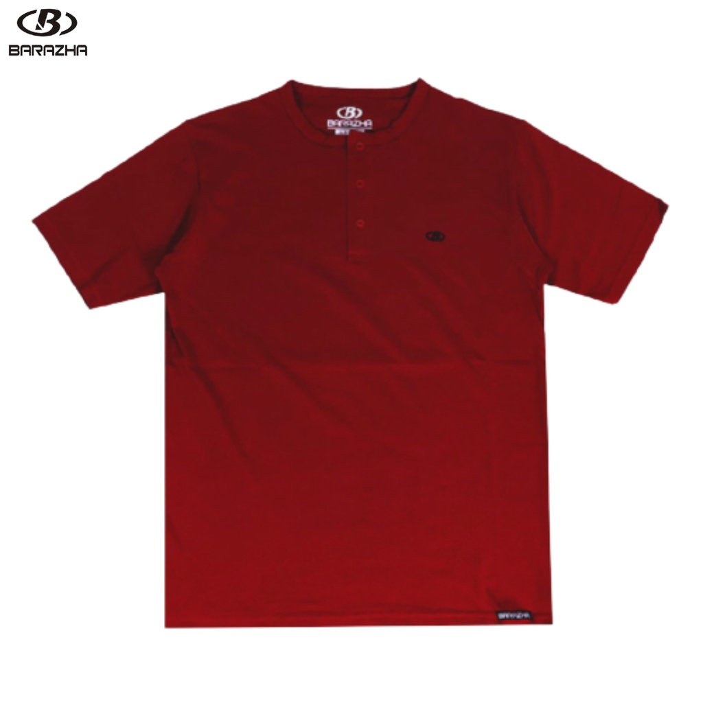 Barazha Unisex Kaos Polos Kancing Reguler Maroon