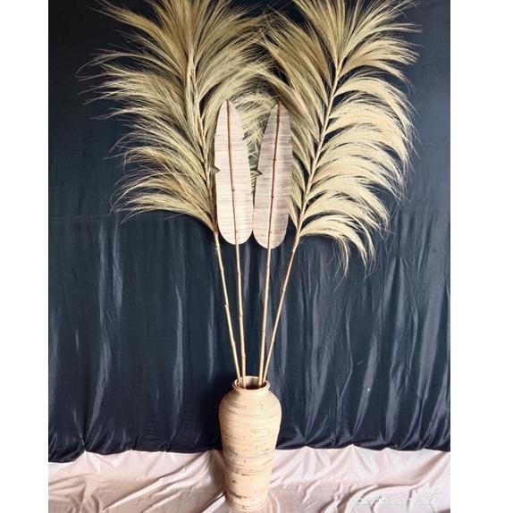 [I-Z8Z-☎] PAKET LENGKAP RUSTIK DAUN KERING + POT ROTAN| RAYUNG |DAUN KERING |DEKORASI BOHEMIAN_prose