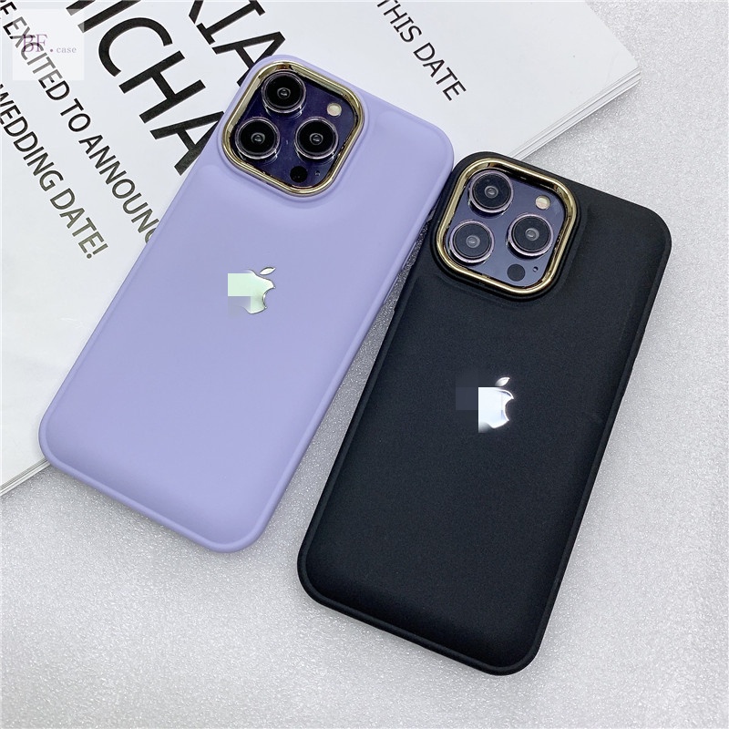 IPHONE (Gaya Roti Tawar) Untuk Iphone12 13 Pro Max Plating Lensa Soft Silicone Bump Case