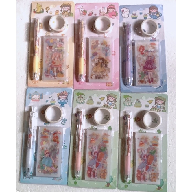 

Stiker Set Girl Kawai Sticker Glitter Paket DIY Jurnal Scrapbook