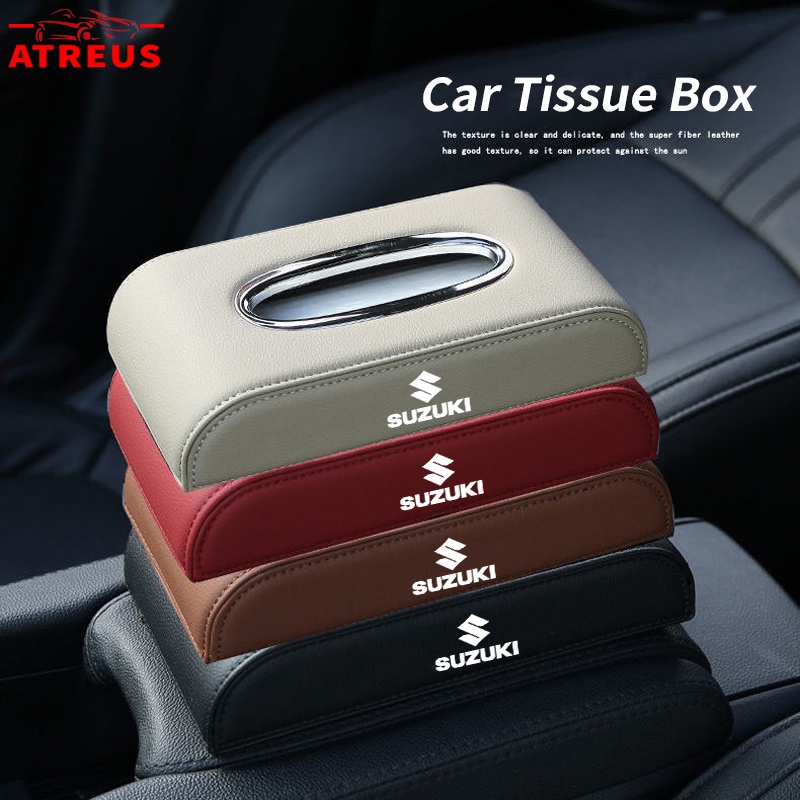 Suzuki Kotak Tisu Mobil Kulit Premium Tempat Tisu Mobil Auto Tissue Storage Case Untuk ERTIGA Splash Swift XL7 SX4 Jimny Vitara Katana Aksesoris Mobil