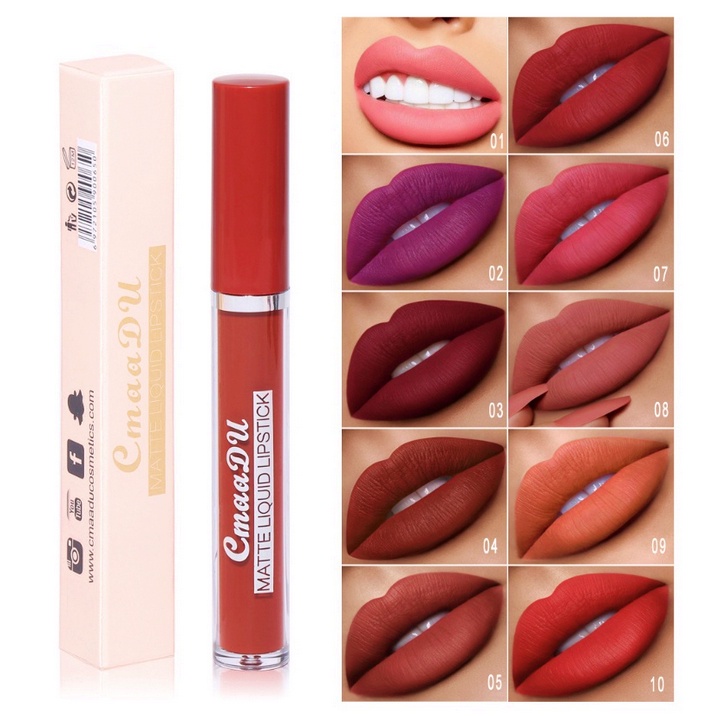 CMAADU BPOM Lipstik Matte Liquid Lipstick 10 Warna Waterproof Long Lasting XX044