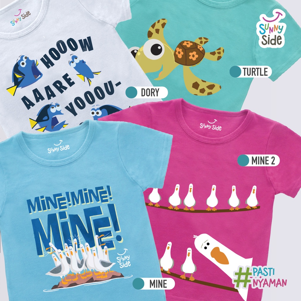 Sunnyside Kaos Anak Pendek - Finding Nemo Dory Fans Usia 1 - 9 Tahun Laki laki Perempuan