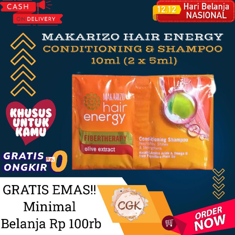 MAKARIZO HAIR ENERGY SHAMPOO SACHET 10mL (2x5mL) | FIBERTHERAPY SHAMPO SHAMPOO