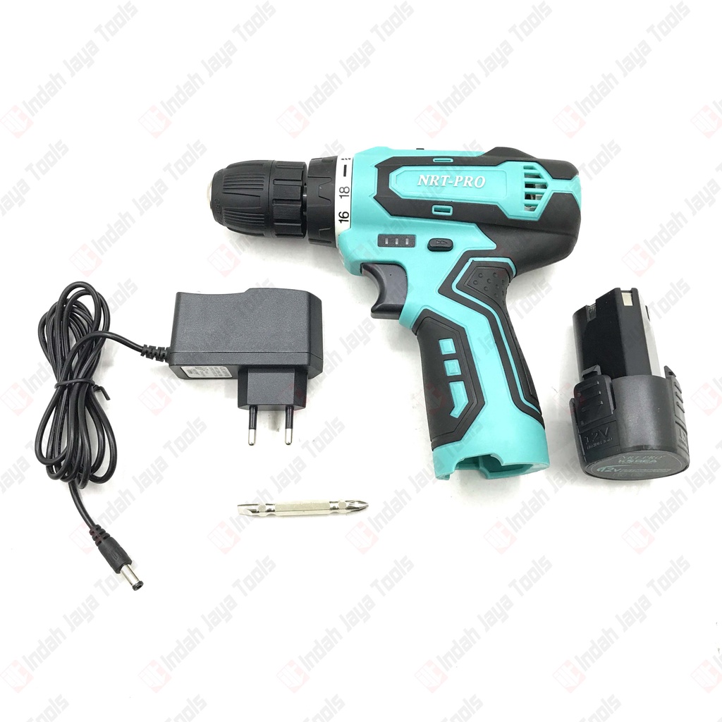 NRT-PRO DC-320 Mesin Bor Cordless Drill Screwdriver Baterai 10 mm 12V