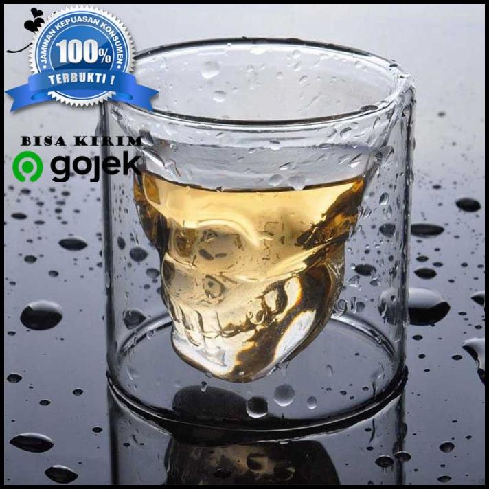 

Doomed Gelas Wine Double Wall Glass Crystal Beer Mug 150Ml - Sg-02