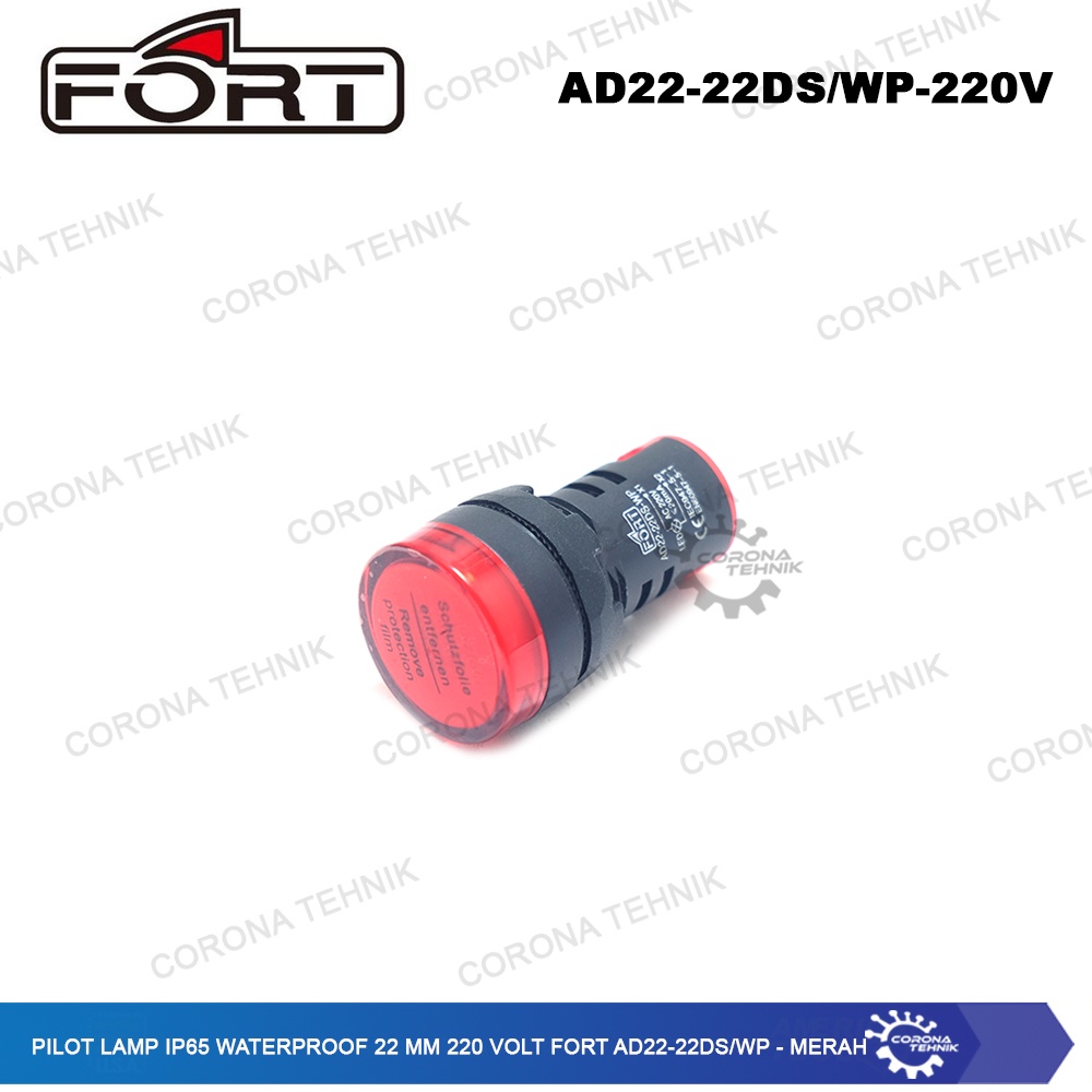 AD22-22DS/WP - Pilot Lamp IP65 Waterproof 22 mm 220 Volt FORT