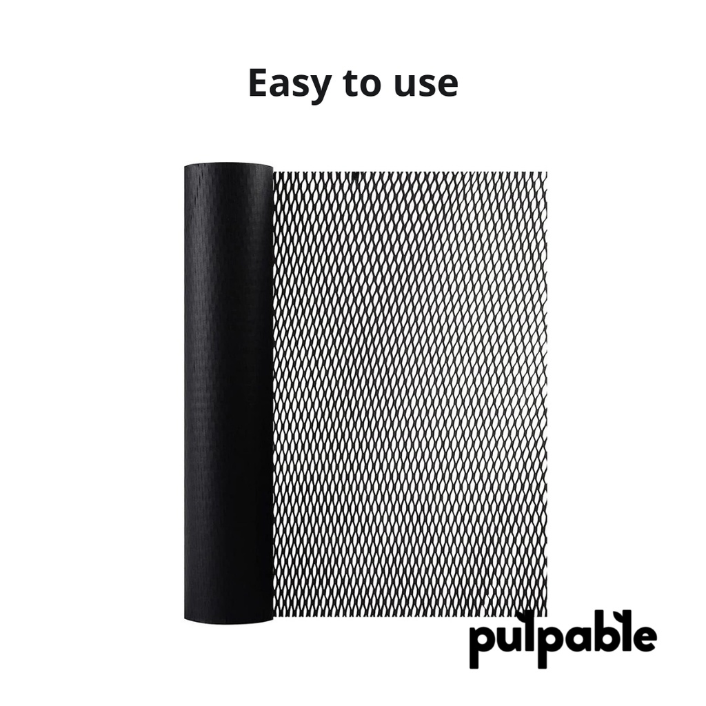 

Pulpable - 50cm x 50m Eco Friendly Bubble Wrap / Honeycomb Paper Wrap warna hitam