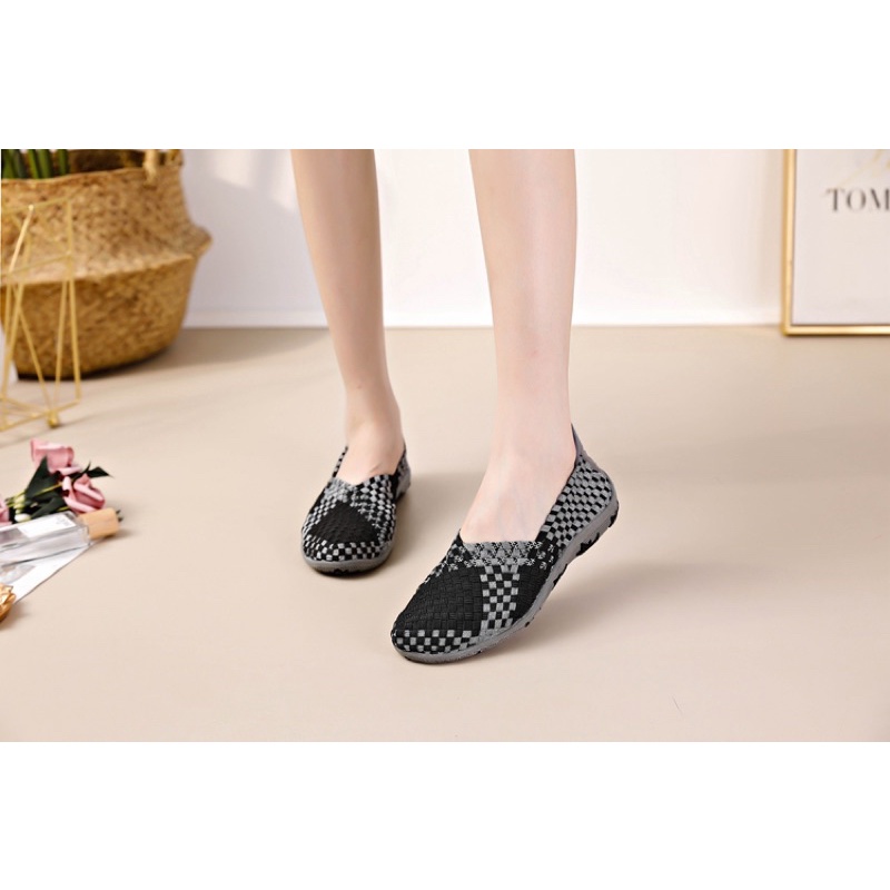 sepatu rajut wanita flat shoes