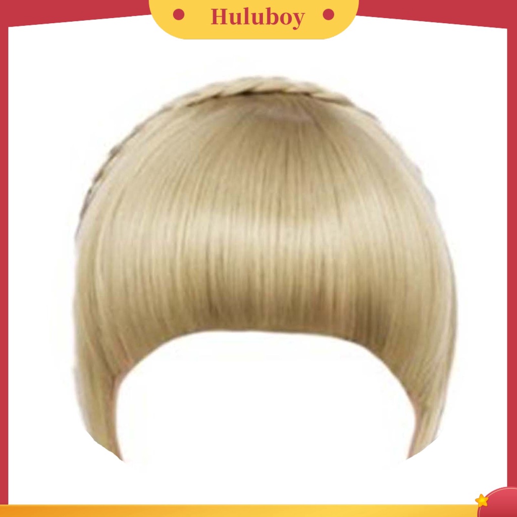 Rambut Palsu Model Kepang Elastisitas Tinggi Dengan Poni Untuk Wanita