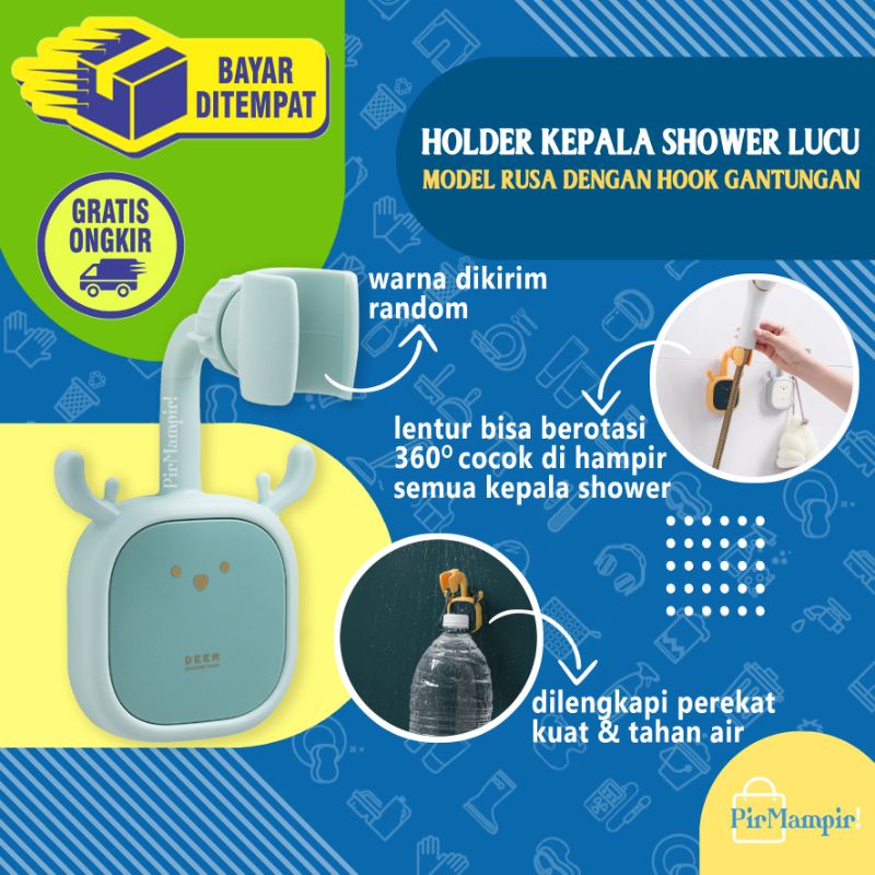 jual-cute-shower-head-holder-gantungan-model-rusa-penjepit-kepala