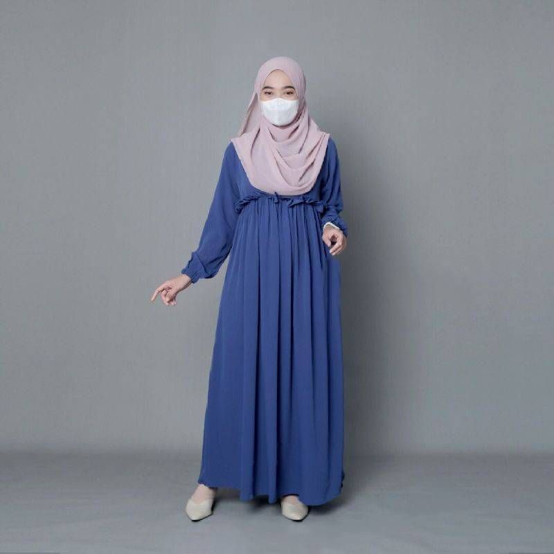 RUMAYA MAXY DRESS CRINCLE AIRFLOW , S M L XL, ABAYA DRESS ,GAMIS BASIC POLOS PREMIUM