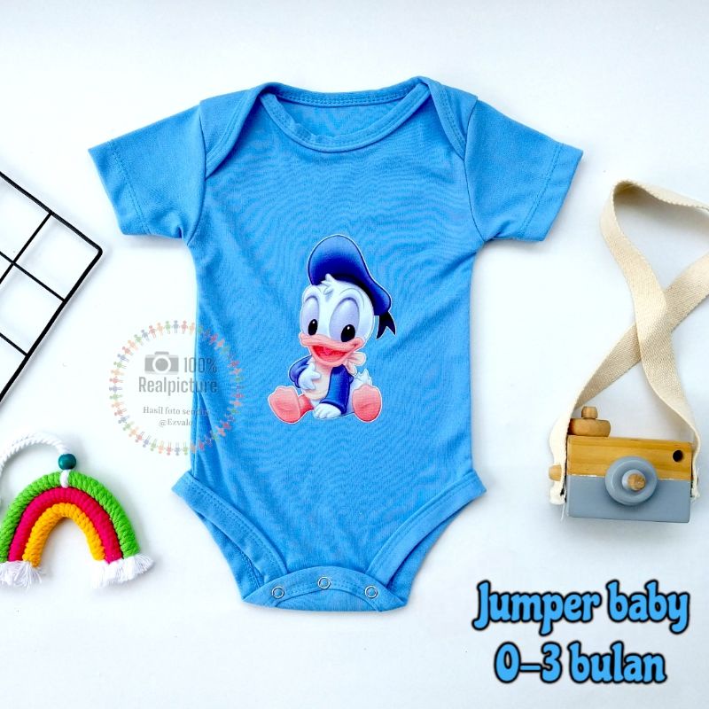 Jumper bayi newborn Karakter Bodysuit lengan pendek