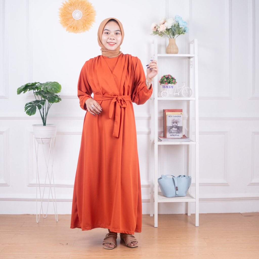 VS - SHANUM GAMIS WANITA MUSLIM TERBARU / MAXY POLOS DRESS MUSLIM CREPE PREMIUM