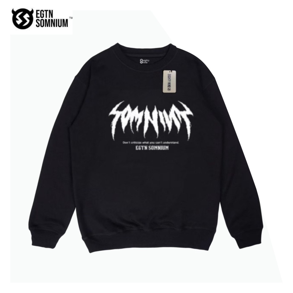 (MOTIF BARU LAGI) Sweater Crewneck Pria Wanita Distro Crewneck Best Crewneck Black Simple Quality