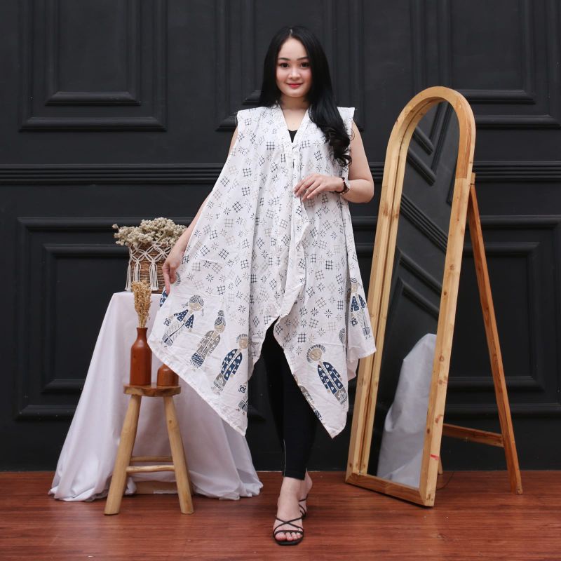 OUTER/CARDIGAN BATIK TEJO MODEL SAYAP II VEST BATIK KEKINIAN