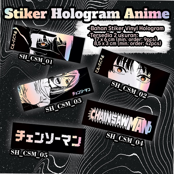 

[MINIMAL ORDER] - STIKER HOLOGRAM / PELANGI / ANIME CSM / CHAIN SAW MAN