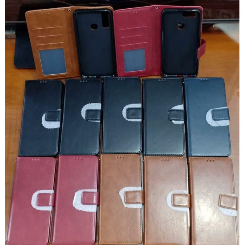 Vivo Y91C Y91 Y93 Y95 - Y 91c 91 93 95 C Leather Flip Case Wallet Standing Casing Flip Cover Dompet 