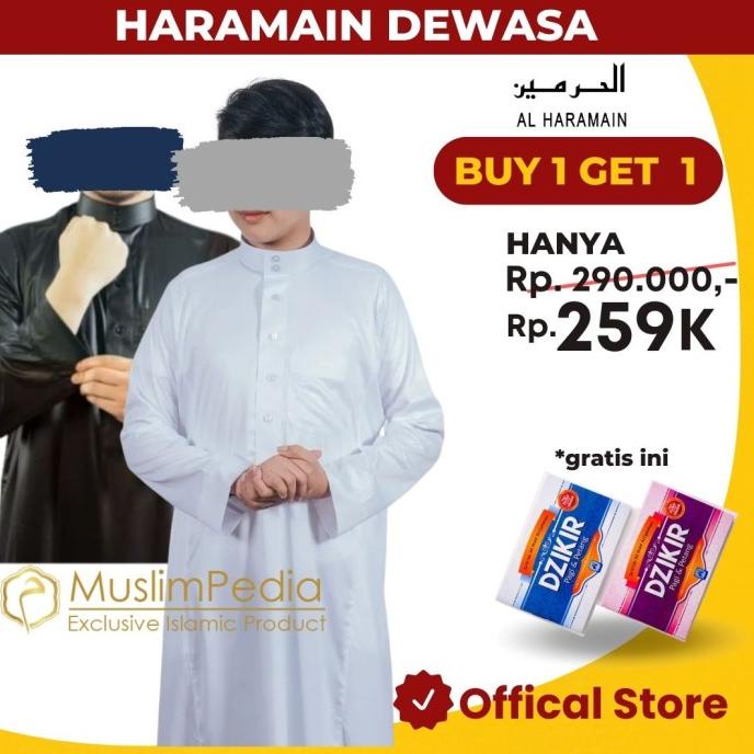 Gamis/Jubah Pria Haramain / Jubah Saudi / Jubah Haromain / Al Haramain