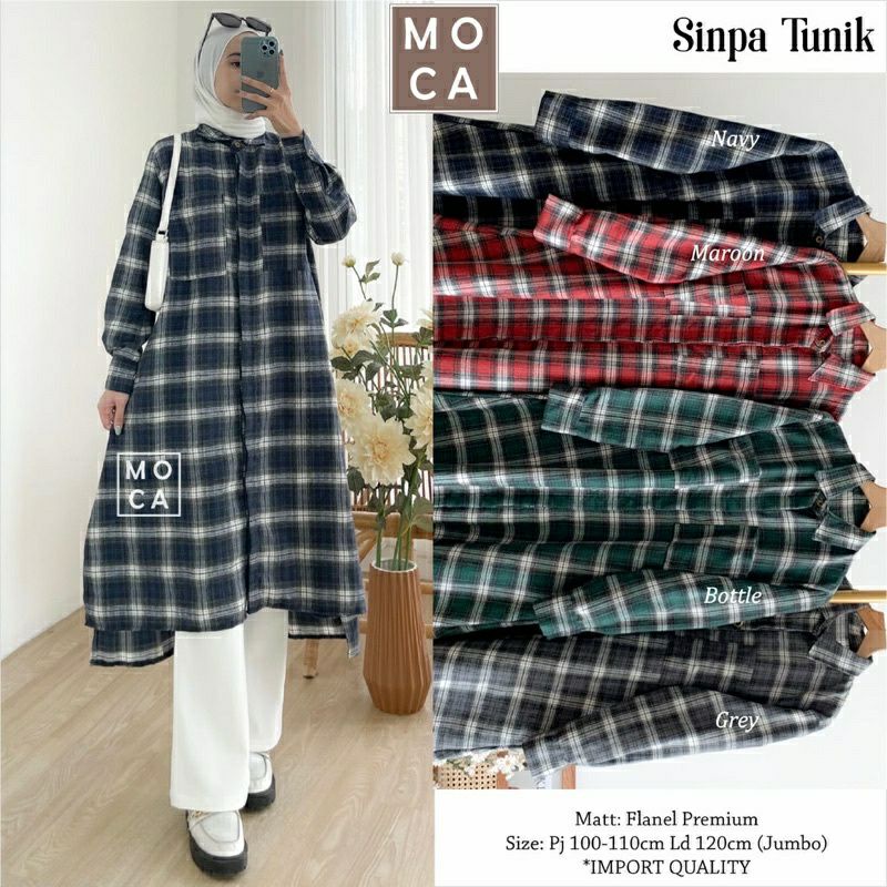 Sinpa Tunik, TUNIK FLANEL CANTIK MODIS FIT XXL LD 110 BAHAN FLANEL PREMIUM TERMURAH OOTD