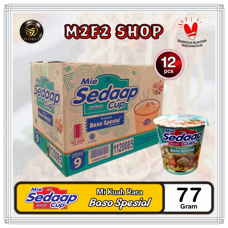 

Mie Sedaap Cup Instant Kuah Rasa Baso Spesial - 77 gr (Kemasan Karton)