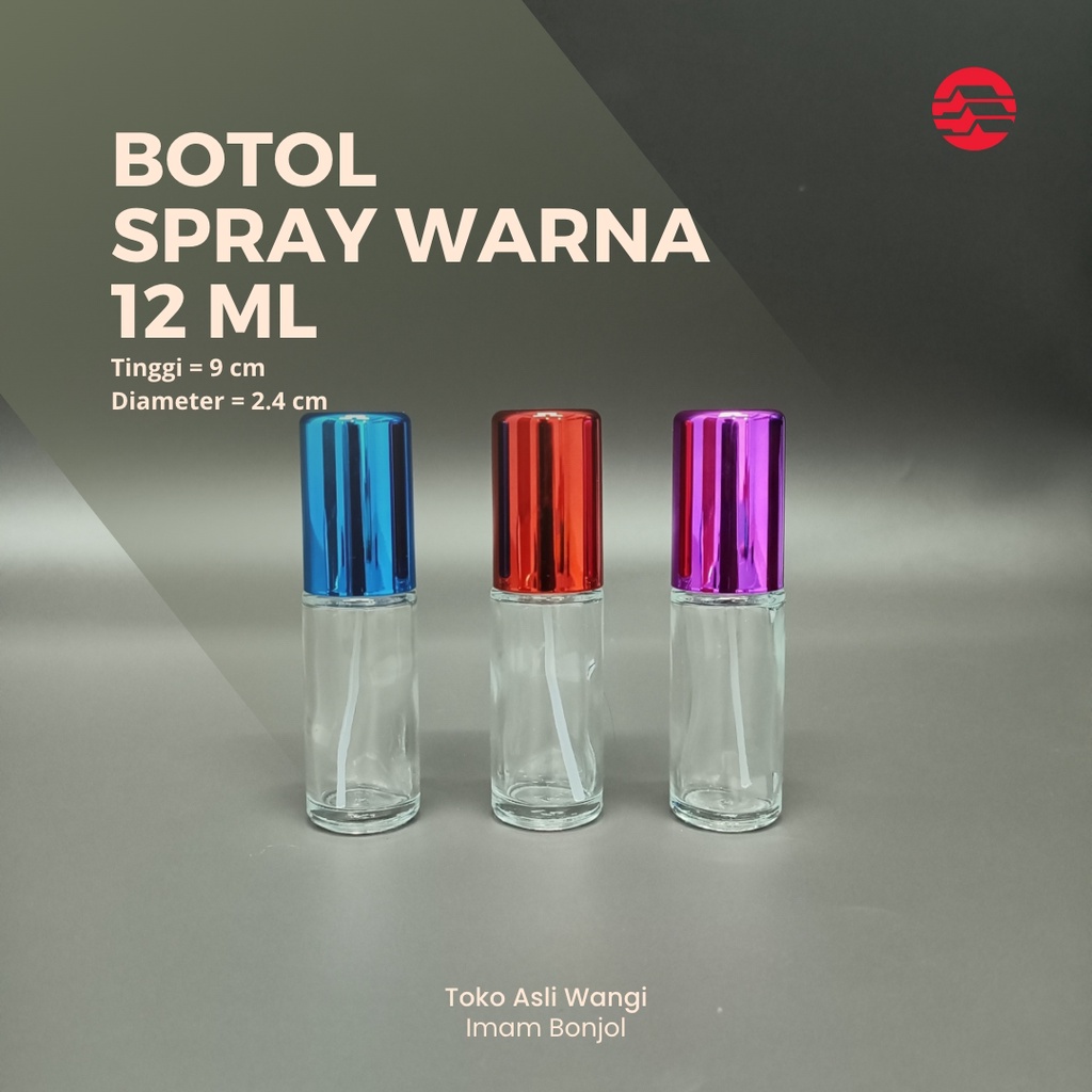 Botol Parfum HM 12ML Drat Warna Warni - Botol Parfum Kosong HM - Botol HM 12ML perlusin