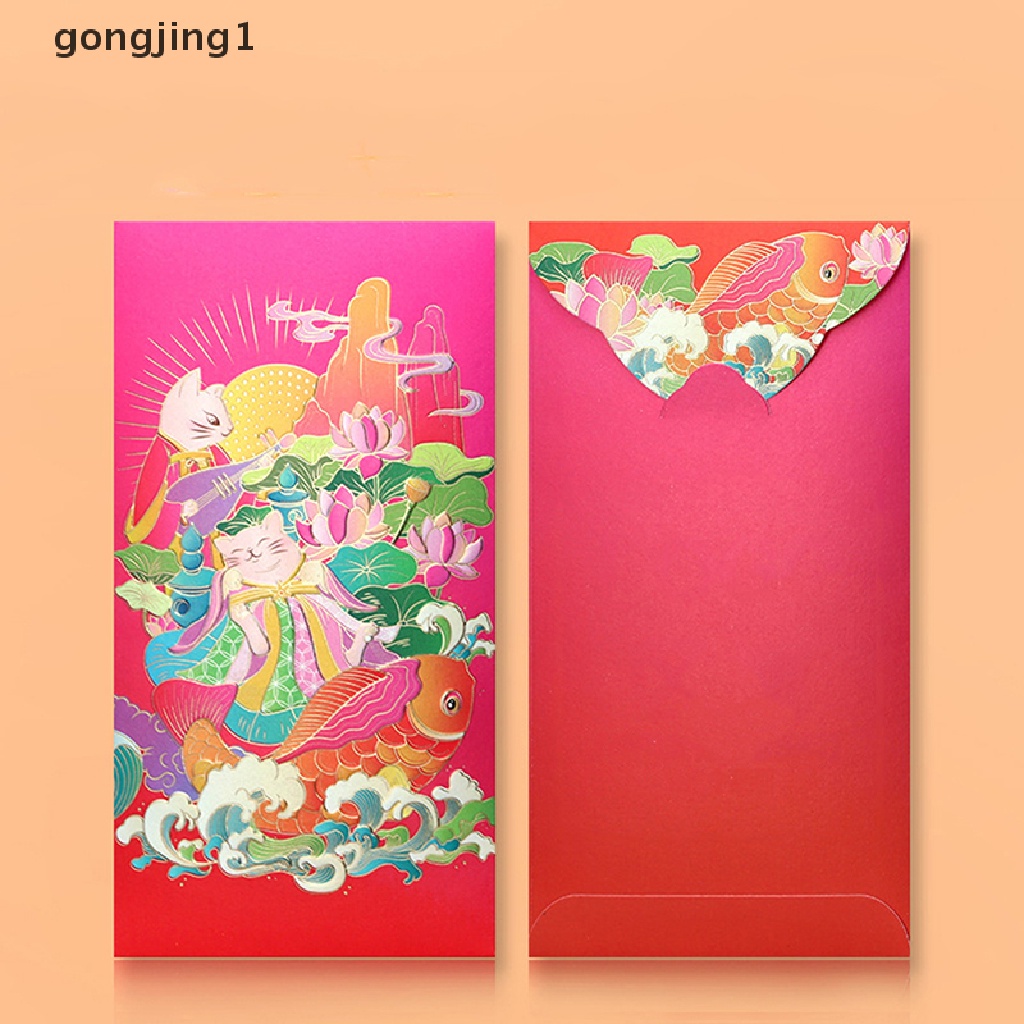 Ggg 6Pcs 2023tahun Kelinci Imlek Amplop Merah Kartun Hongbao Perlengkapan Festival ID