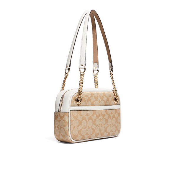 Coach Cammie Chain Shoulder Bag In Signature Canvas In Light/Khaki (C89149)