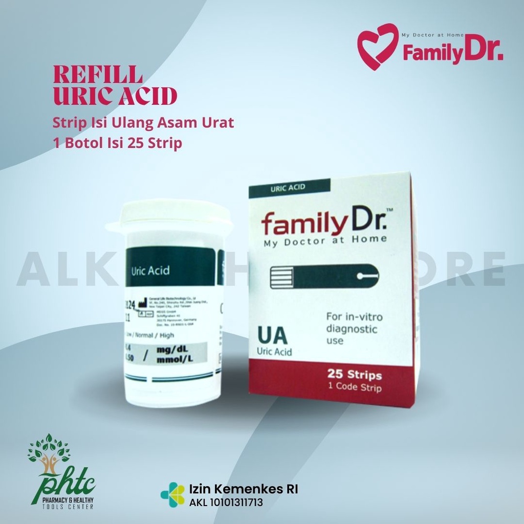 FamilyDR Alat Cek Asam Urat / Alat Test Asam Urat Family DR