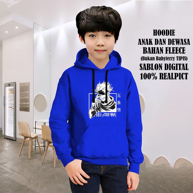 HOODIE ANAK SWEATER JUJUTSU KAISEN GOJO SATORU UNTUK ANAK 2-10 TAHUN BISA COD KE248